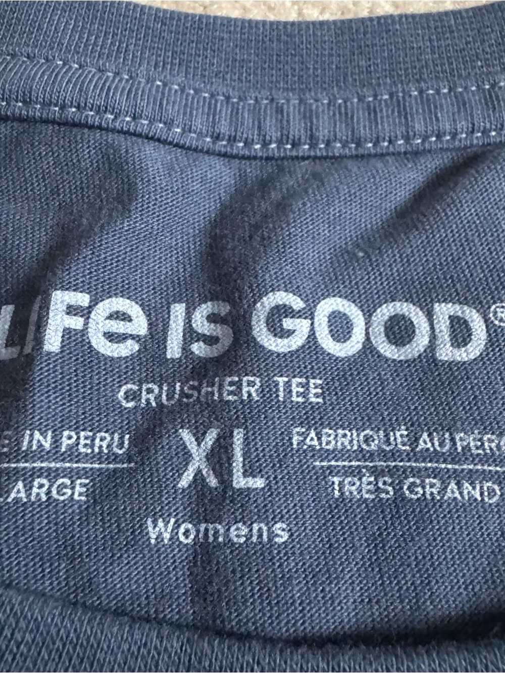Women's Life is Good Jackie Unlimited Smileage Long Sleeve Crusher Tee Blue XL - Picture 5 of 10